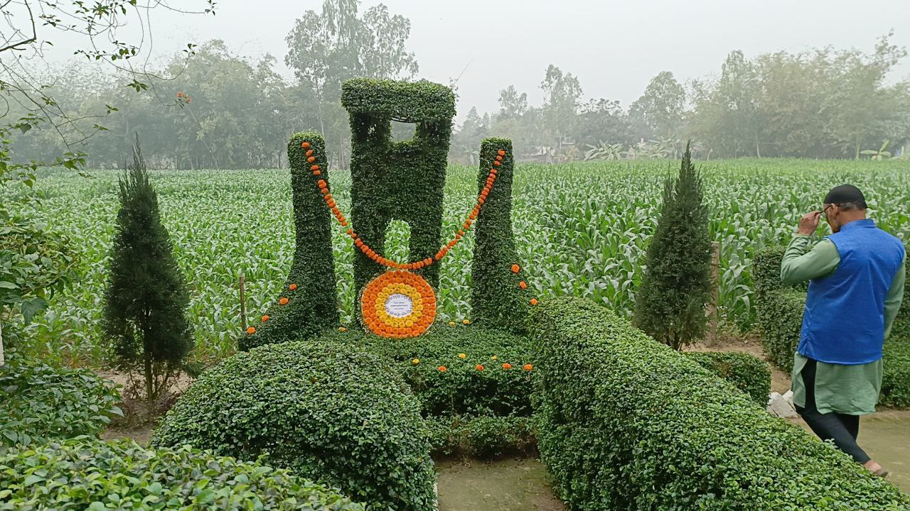 গাছ ও ফুলের তৈরি শহীদ মিনার